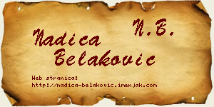 Nadica Belaković vizit kartica